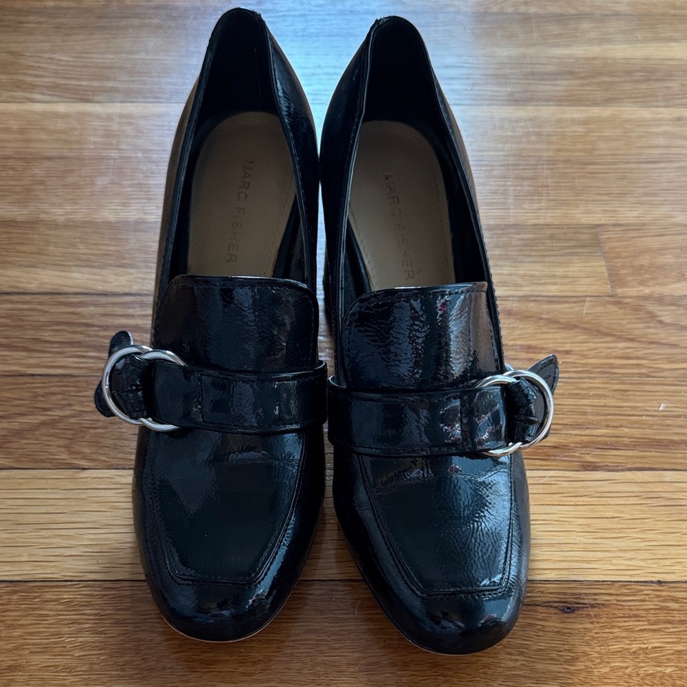 Marc Fisher Black Patent Leather Loafers
